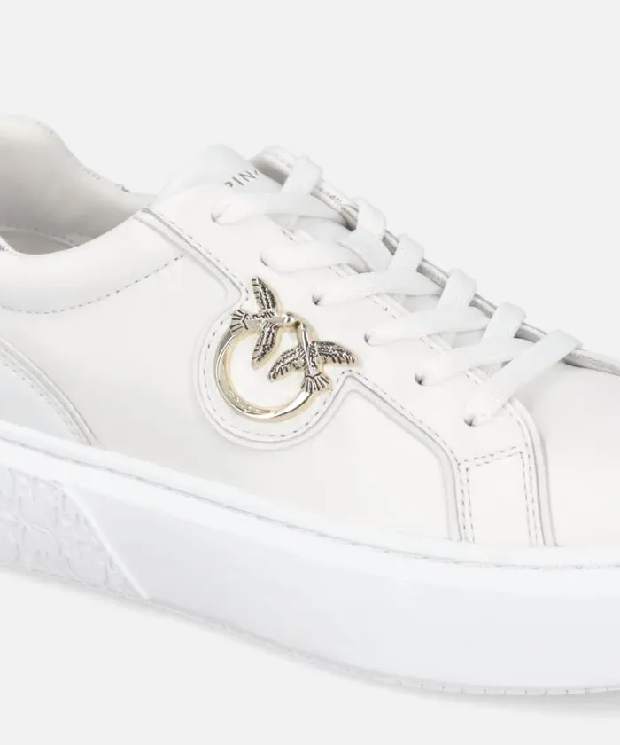Women Sneakers Pinko Highsoled Flatform Sneakers With Metal Logo Whiteplatinum Women Sneakers Pinko Highsoled Flatform Sneakers With Metal Logo Whiteplatinum