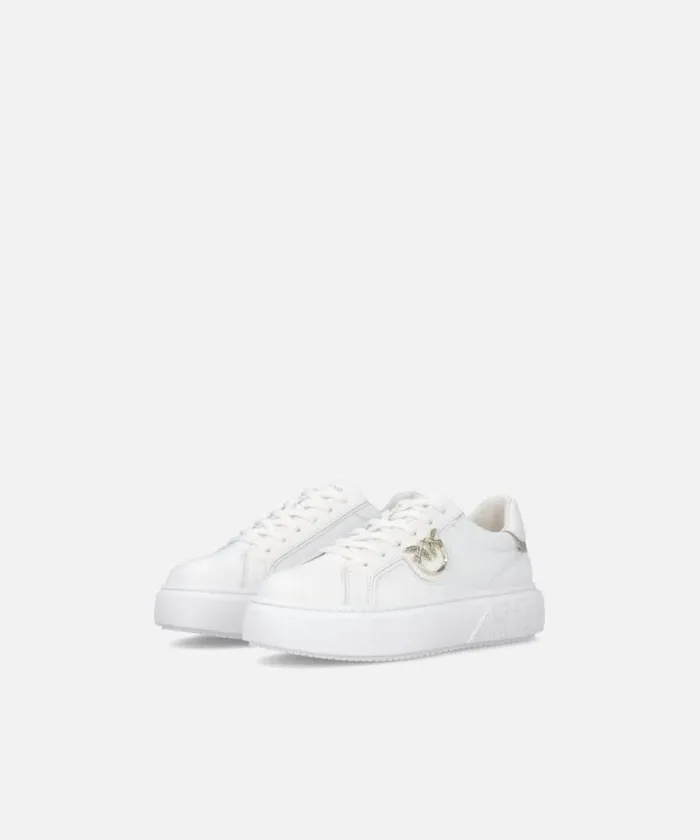 Women Sneakers Pinko Highsoled Flatform Sneakers With Metal Logo Whiteplatinum Women Sneakers Pinko Highsoled Flatform Sneakers With Metal Logo Whiteplatinum