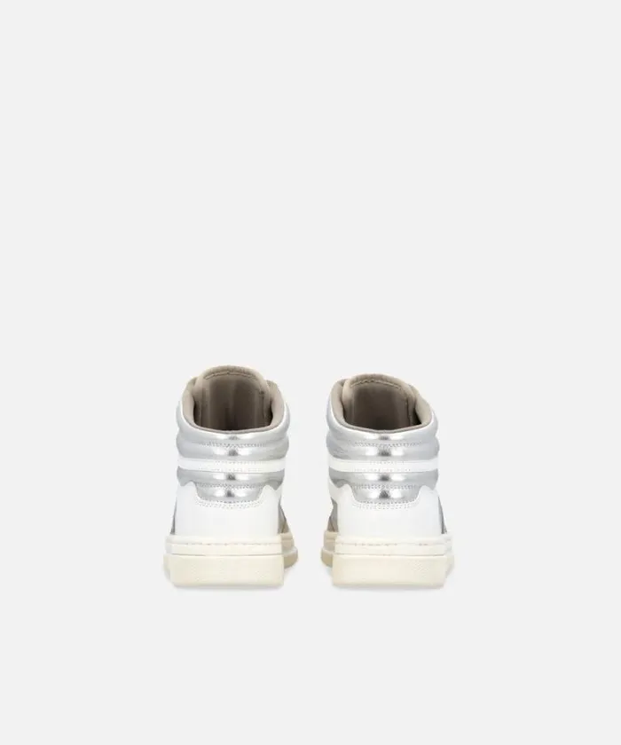 Women Sneakers Pinko Laminated Hightop Sneakers Silverwhitesand Women Sneakers Pinko Laminated Hightop Sneakers Silverwhitesand