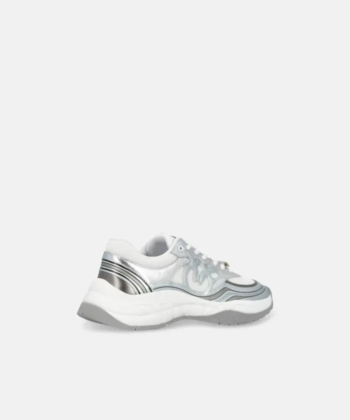 Women Sneakers Pinko Sneakers With Metallic Details Silver Women Sneakers Pinko Sneakers With Metallic Details Silver