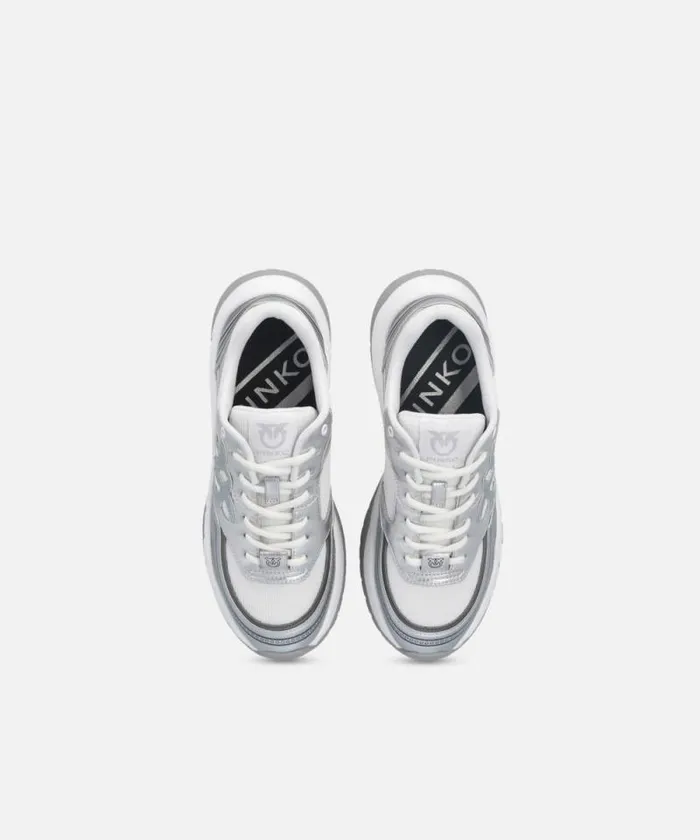 Women Sneakers Pinko Sneakers With Metallic Details Silver Women Sneakers Pinko Sneakers With Metallic Details Silver