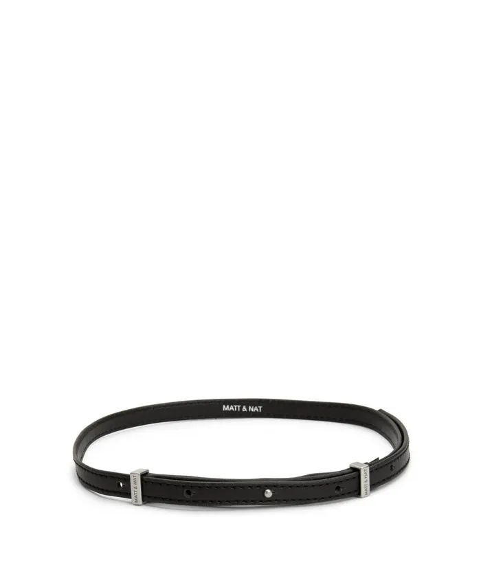 Women Solina Vegan Skinny Belt Black Matt and Nat Belts