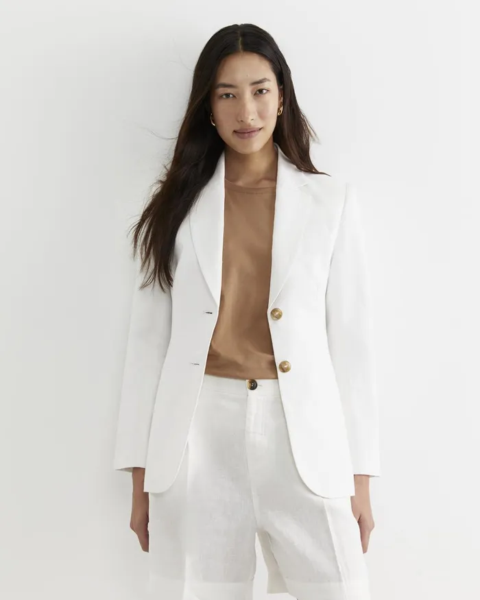 Women Sportscraft Blazers Freya Linen Blazer White