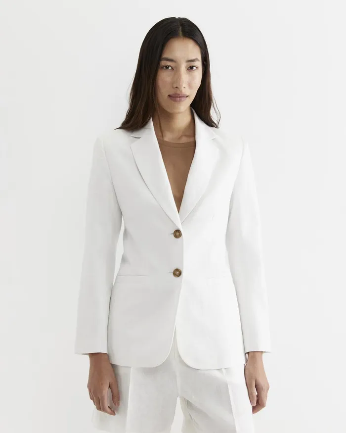 Women Sportscraft Blazers Freya Linen Blazer White