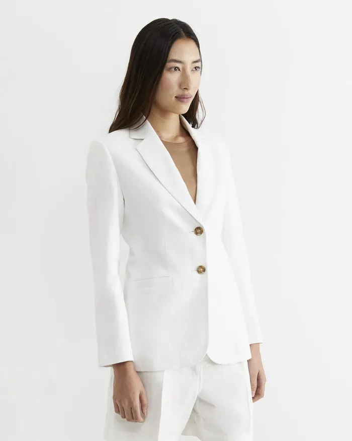 Women Sportscraft Blazers Freya Linen Blazer White