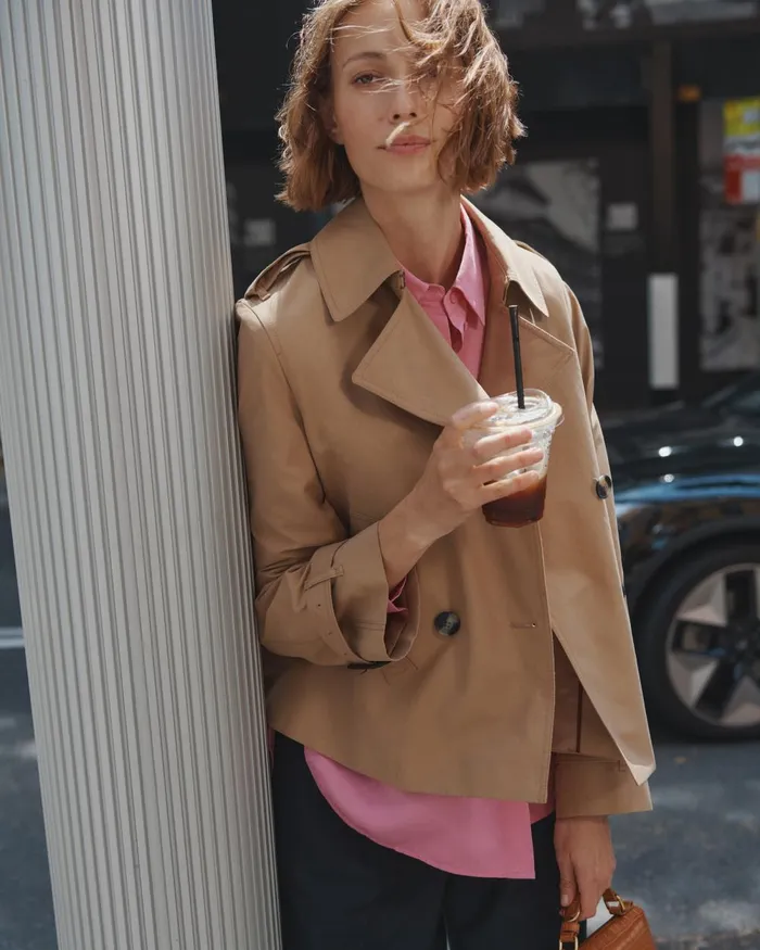 Women Sportscraft Jackets and Coats Audrey Crop Trench Pecan