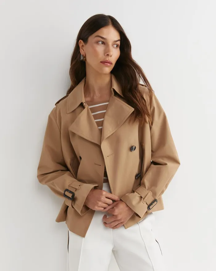 Women Sportscraft Jackets and Coats Audrey Crop Trench Pecan
