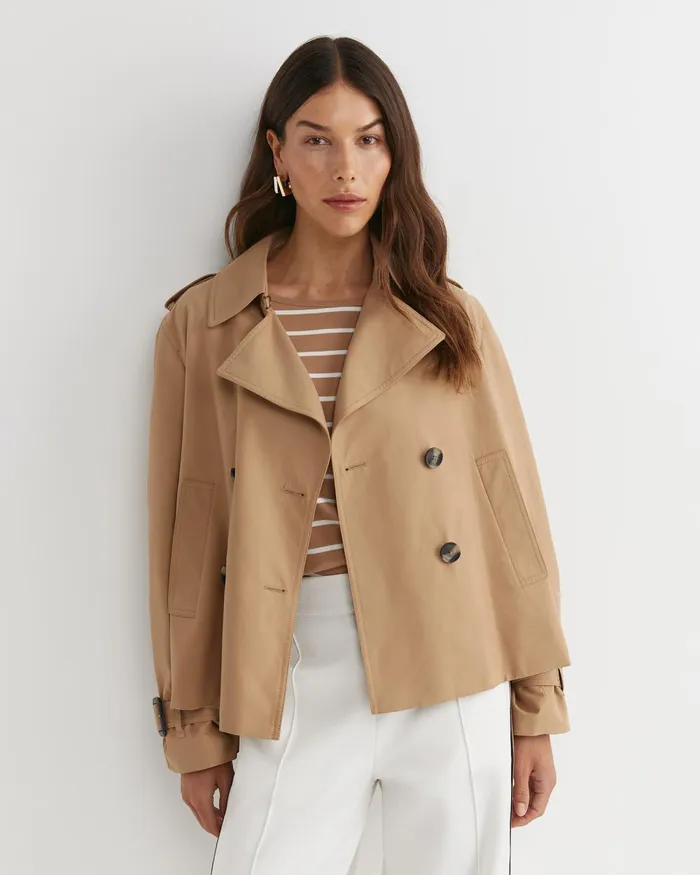 Women Sportscraft Jackets and Coats Audrey Crop Trench Pecan