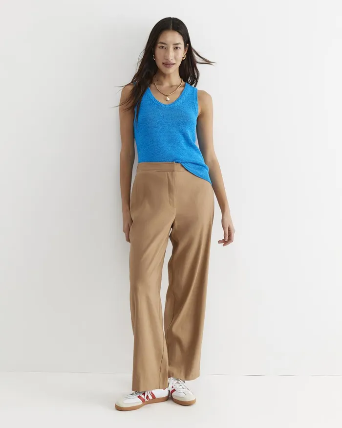 Women Sportscraft Pants Rosa Wide Leg Linen Pant Tan