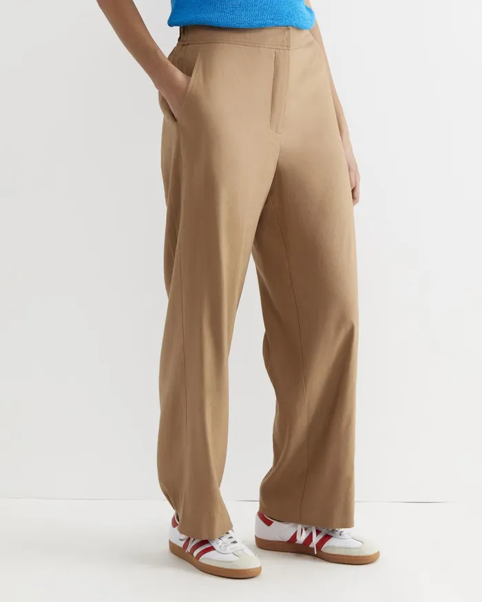 Women Sportscraft Pants Rosa Wide Leg Linen Pant Tan