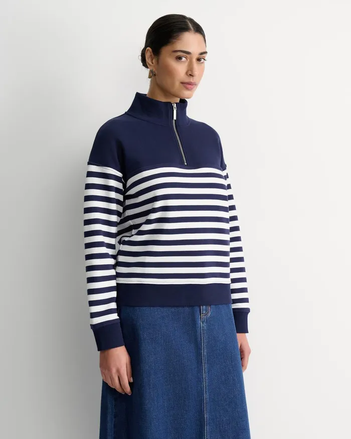Women Sportscraft Pants Sc Stripe Quarter Zip Sweat Navywhite