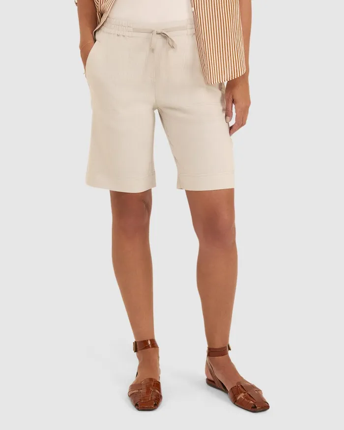 Women Sportscraft Plus Rosa Linen Short Natural