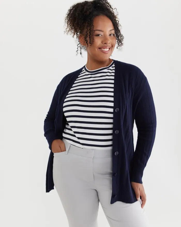Women Sportscraft Plus The Perfect TShirt Navywhite