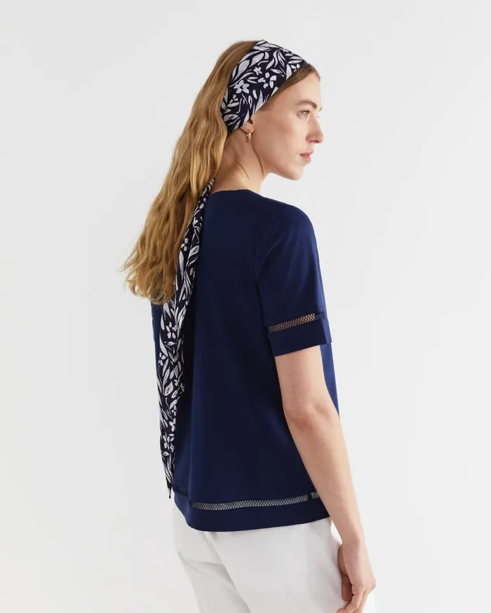 Women Sportscraft Scarves Farrah Silk Scarf Navy Multi