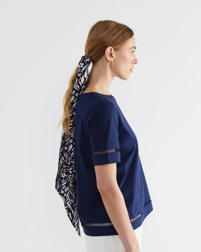 Women Sportscraft Scarves Farrah Silk Scarf Navy Multi