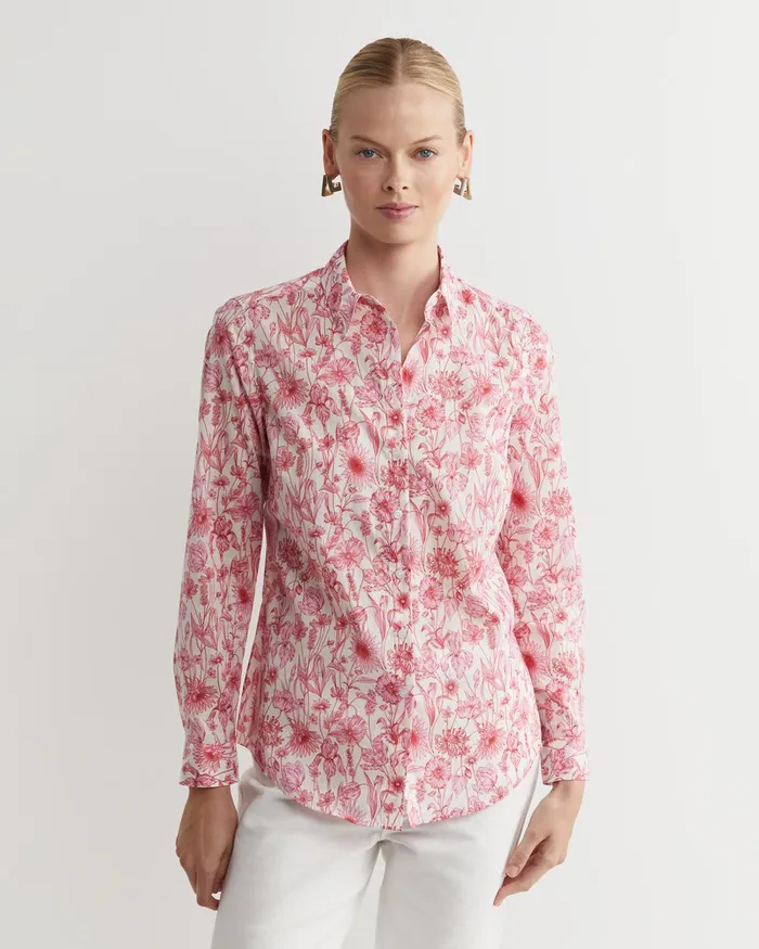 Women Sportscraft Shirts Muse Liberty Long Sleeve Shirt Whitepink