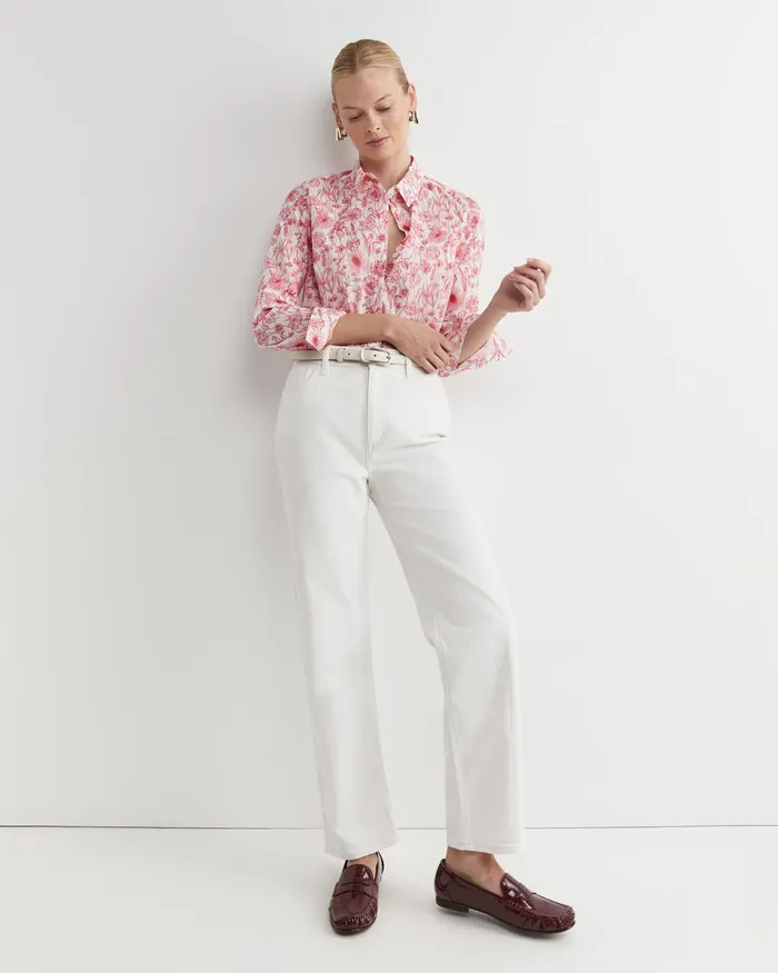 Women Sportscraft Shirts Muse Liberty Long Sleeve Shirt Whitepink