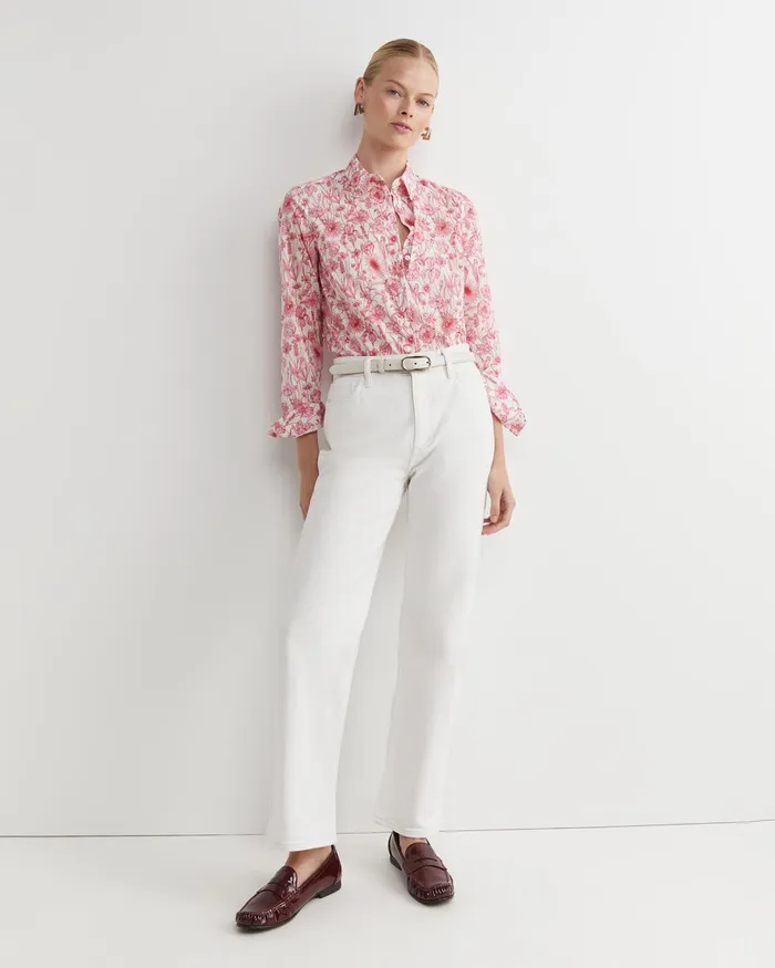 Women Sportscraft Shirts Muse Liberty Long Sleeve Shirt Whitepink