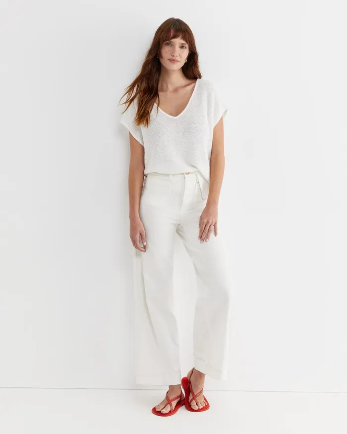 Women Sportscraft Tops and Tees Luisa VNeck Knit Top Milk
