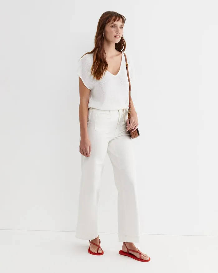 Women Sportscraft Tops and Tees Luisa VNeck Knit Top Milk