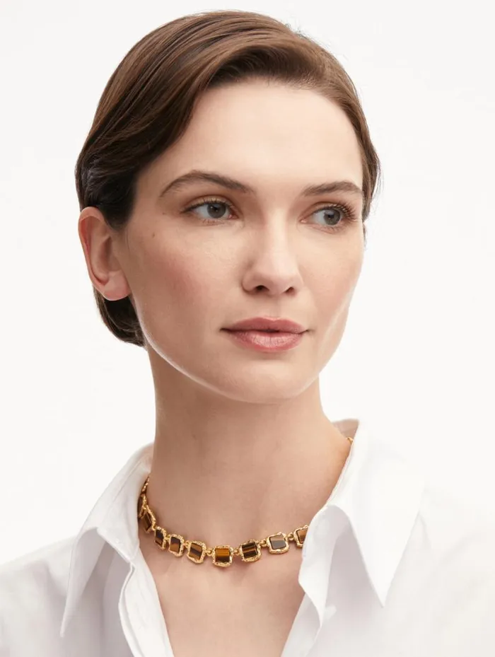Women Square Stone Necklace Tiger Eye Oscar De La Renta Necklaces Women Square Stone Necklace Tiger Eye Oscar De La Renta Necklaces