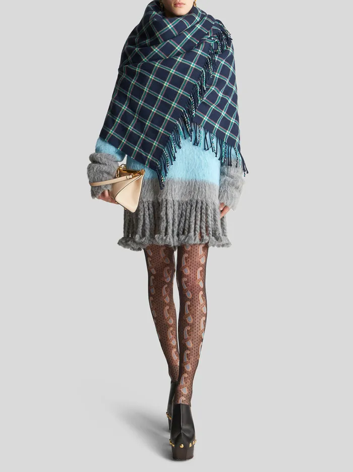 Women Striped Jumper Polo Dress With Fringe Etro Dresses