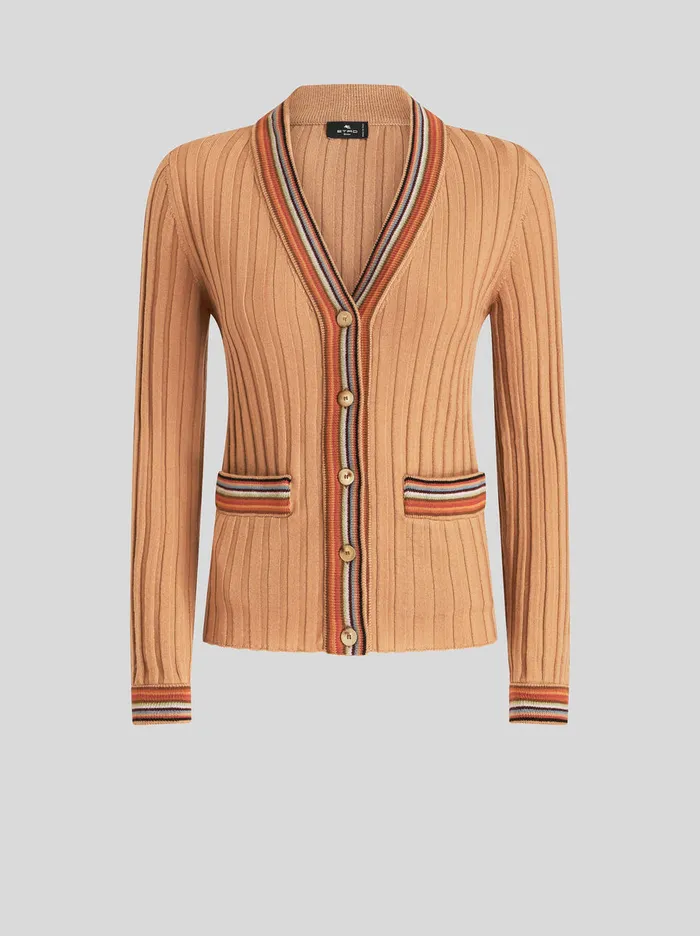 Women Striped Ribbed Cardigan Etro Knitwear