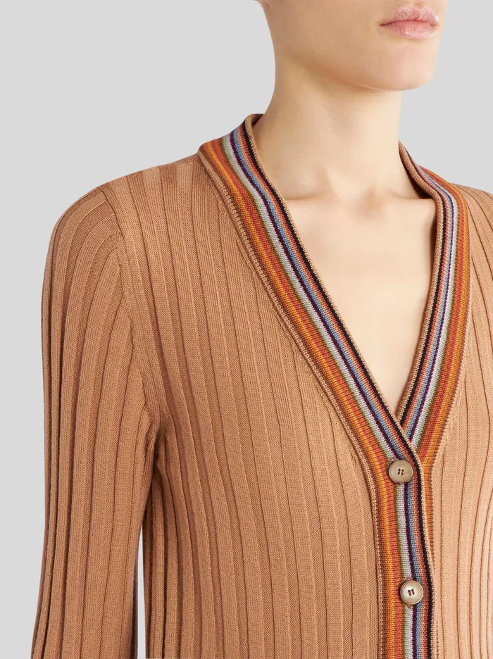 Women Striped Ribbed Cardigan Etro Knitwear