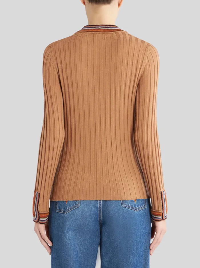 Women Striped Ribbed Cardigan Etro Knitwear