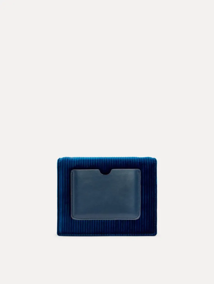 Women Stripped Velvet Mini TRO Bag Navy Oscar De La Renta Handbags Women Stripped Velvet Mini TRO Bag Navy Oscar De La Renta Handbags