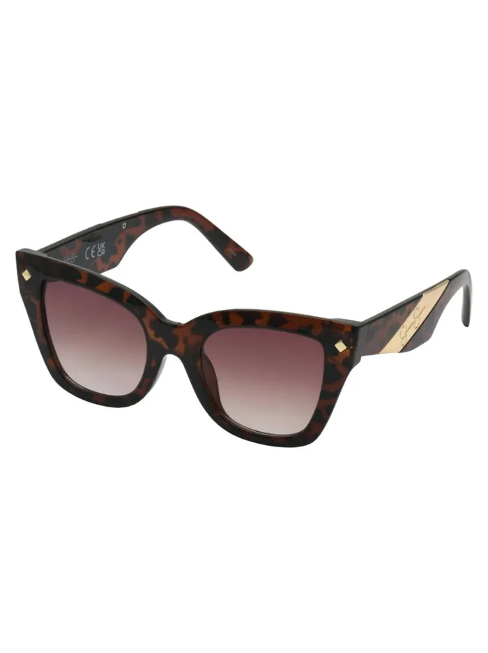 Women Sunglasses Jessica Simpson Bold Cat Eye Sunglasses In Tortoise