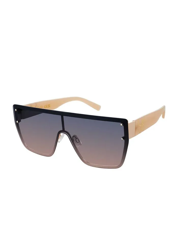 Women Sunglasses Jessica Simpson Retro 80039s Sunglasses In Gold and Nude