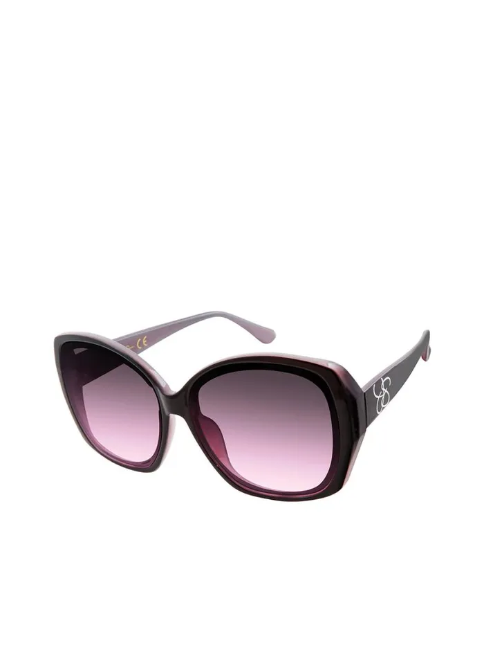 Women Sunglasses Jessica Simpson Two Tone Geometric In Black and Rosegold