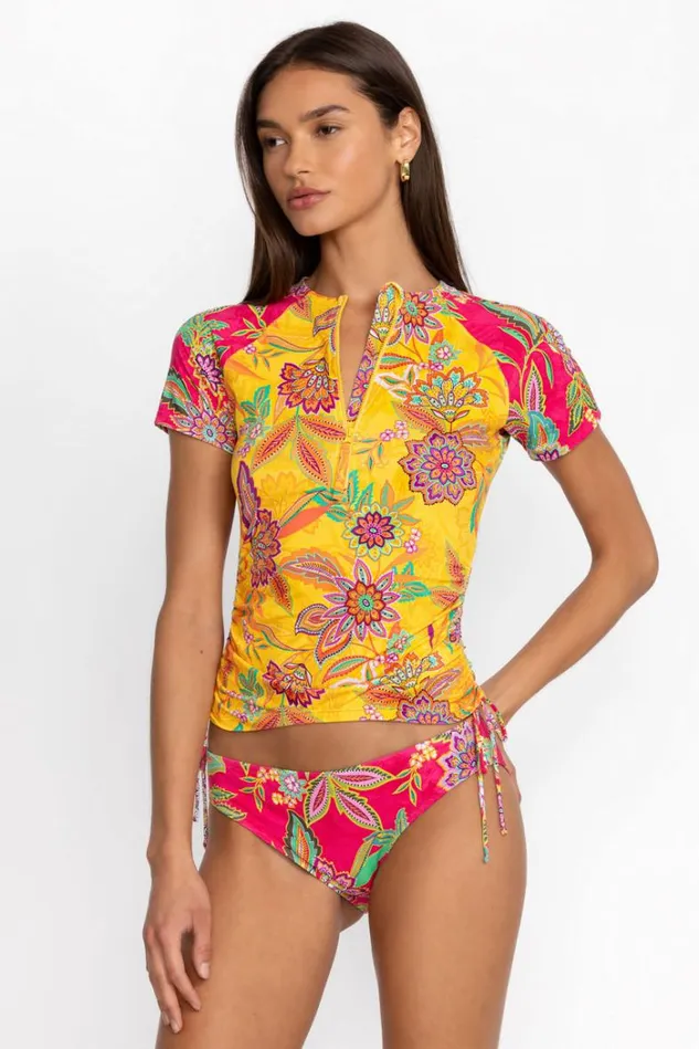 Women SUNSHINE AND FLAMINGO DRAWSTRING SURF SHIRT Sunshine And Flamingo Johnny Was Swim and Resort Women SUNSHINE AND FLAMINGO DRAWSTRING SURF SHIRT Sunshine And Flamingo Johnny Was Swim and Resort