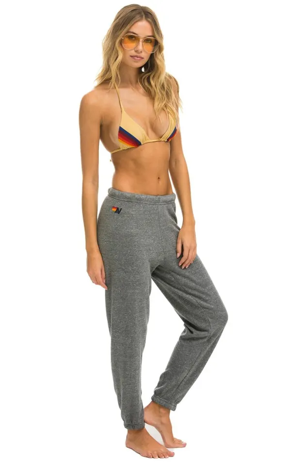Women Sweatpants Aviator Nation 5 Stripe Sweatpants 8211 Heather Grey 2