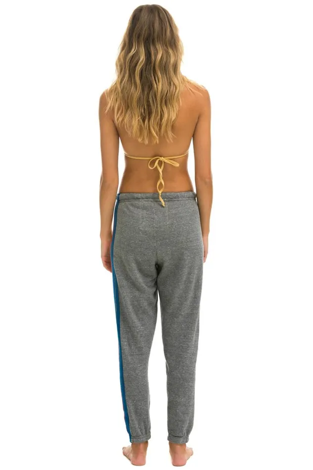 Women Sweatpants Aviator Nation 5 Stripe Sweatpants 8211 Heather Grey 2