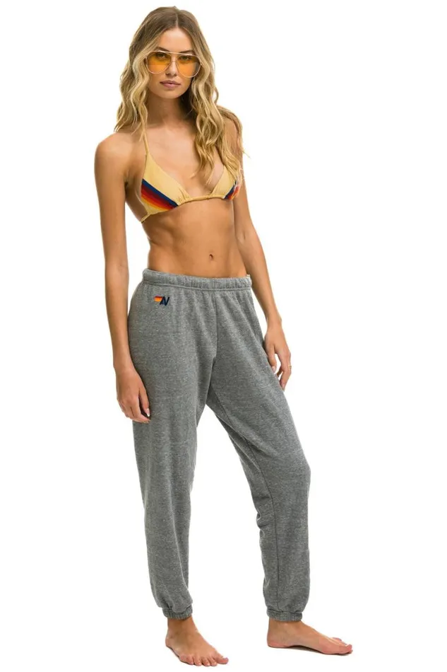 Women Sweatpants Aviator Nation 5 Stripe Sweatpants 8211 Heather Grey Grey