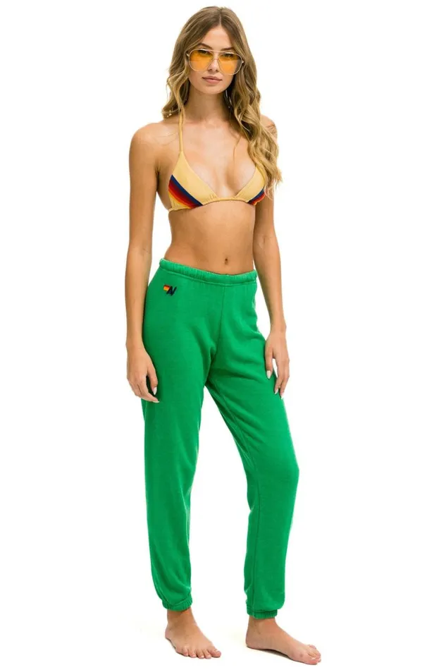 Women Sweatpants Aviator Nation 5 Stripe Sweatpants 8211 Kelly Green Neon Pink Yellow