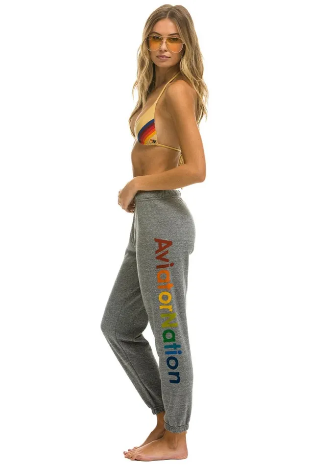 Women Sweatpants Aviator Nation Las Vegas Sweatpants 8211 Heather Grey