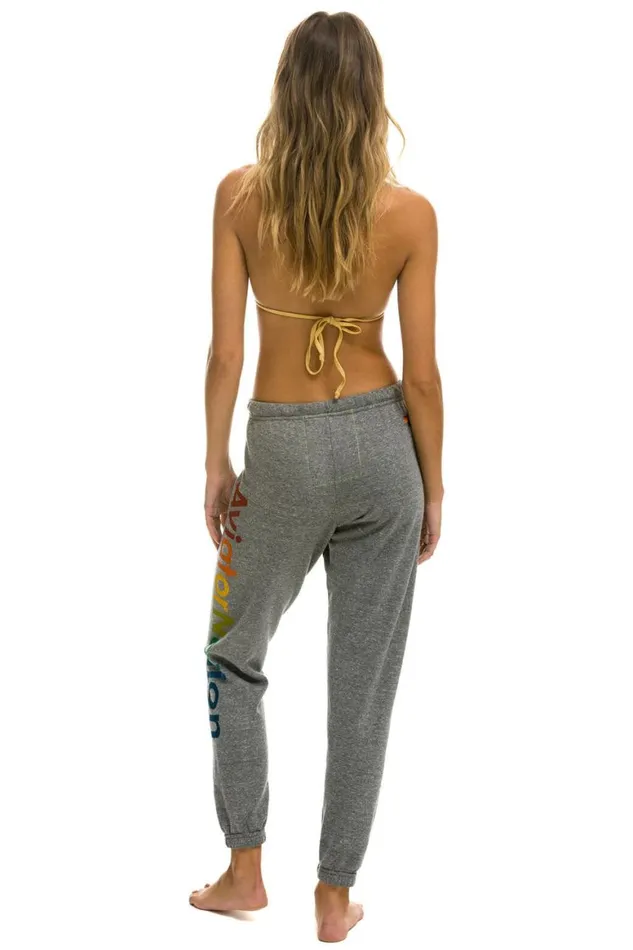 Women Sweatpants Aviator Nation Las Vegas Sweatpants 8211 Heather Grey