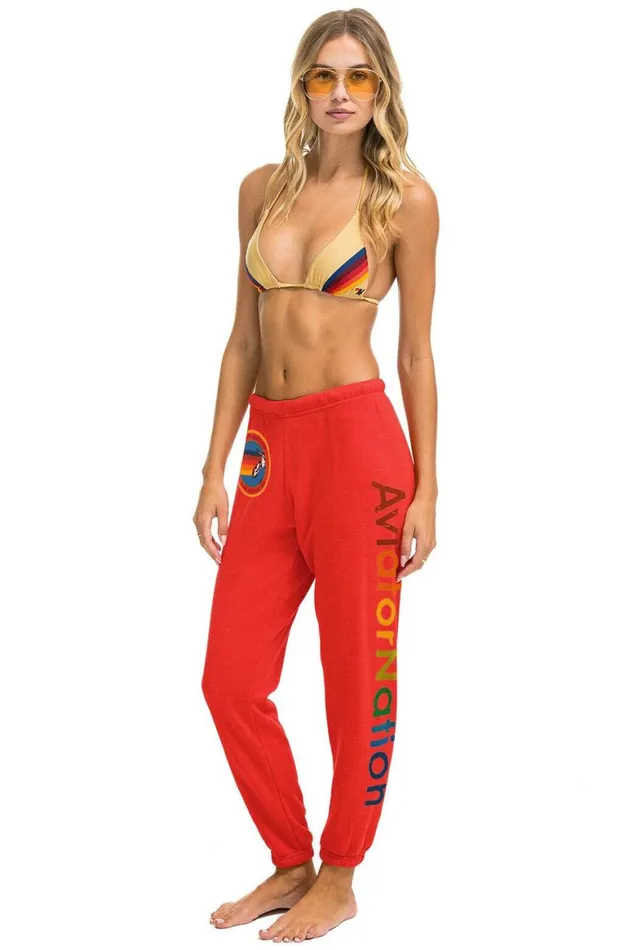 Women Sweatpants Aviator Nation Las Vegas Sweatpants 8211 Red