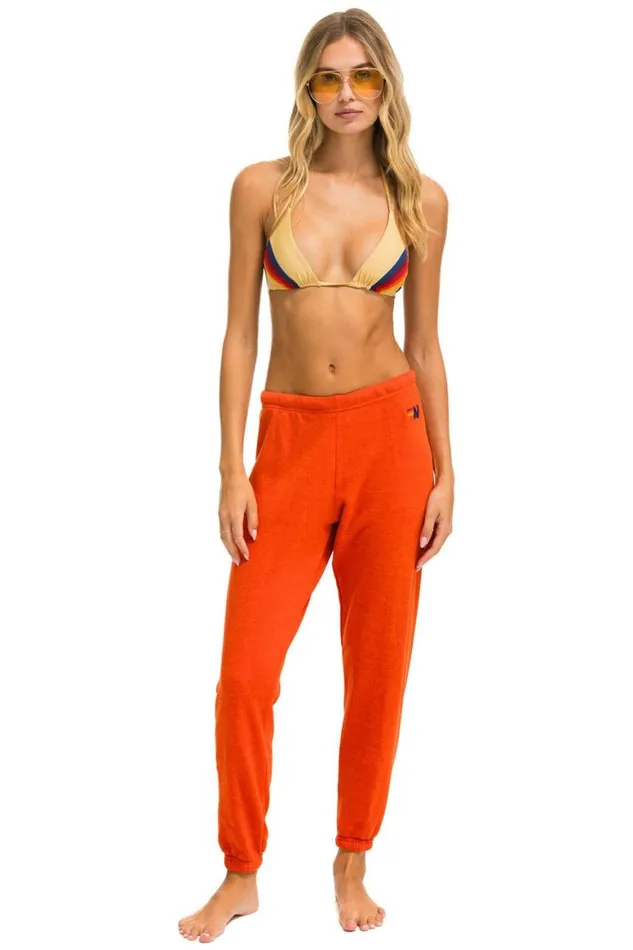 Women Sweatpants Aviator Nation Ride Logo White Sweatpants 8211 Orange Women Sweatpants Aviator Nation Ride Logo White Sweatpants 8211 Orange