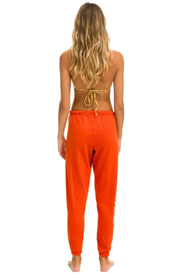 Women Sweatpants Aviator Nation Ride Logo White Sweatpants 8211 Orange Women Sweatpants Aviator Nation Ride Logo White Sweatpants 8211 Orange