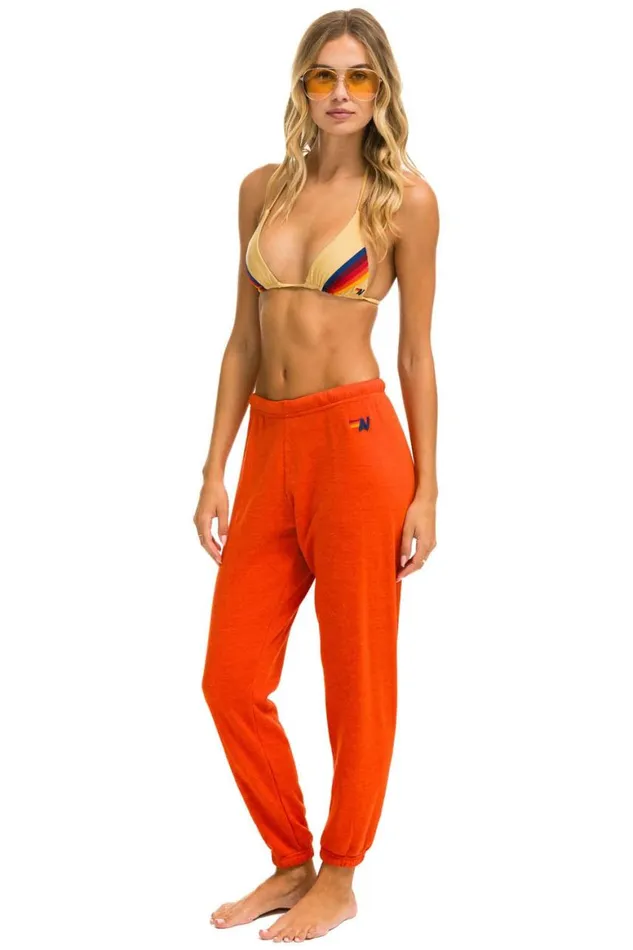 Women Sweatpants Aviator Nation Ride Logo White Sweatpants 8211 Orange Women Sweatpants Aviator Nation Ride Logo White Sweatpants 8211 Orange