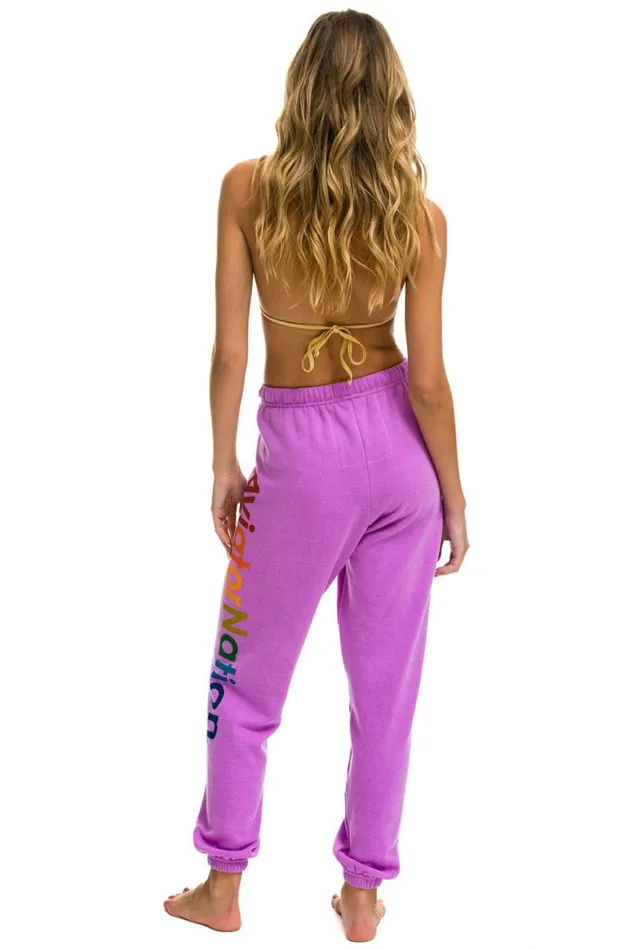 Women Sweatpants Aviator Nation Vail Sweatpants 8211 Neon Purple