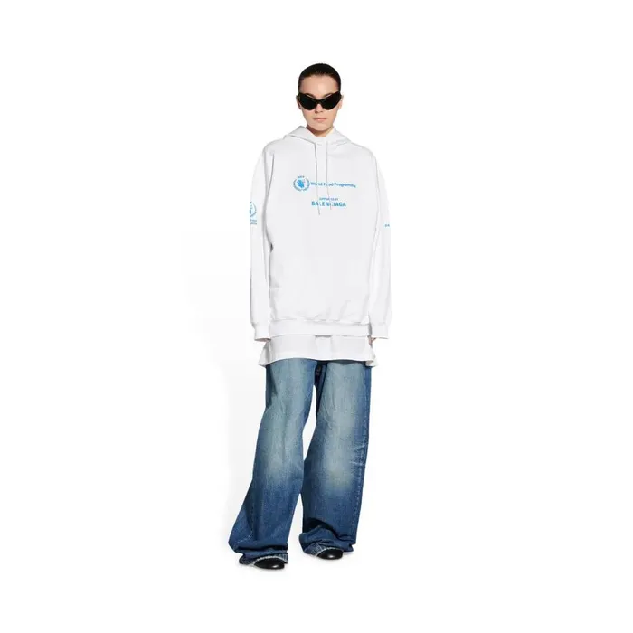 Women Sweatshirts and Hoodies Balenciaga Wfp Hoodie Medium Fit In White