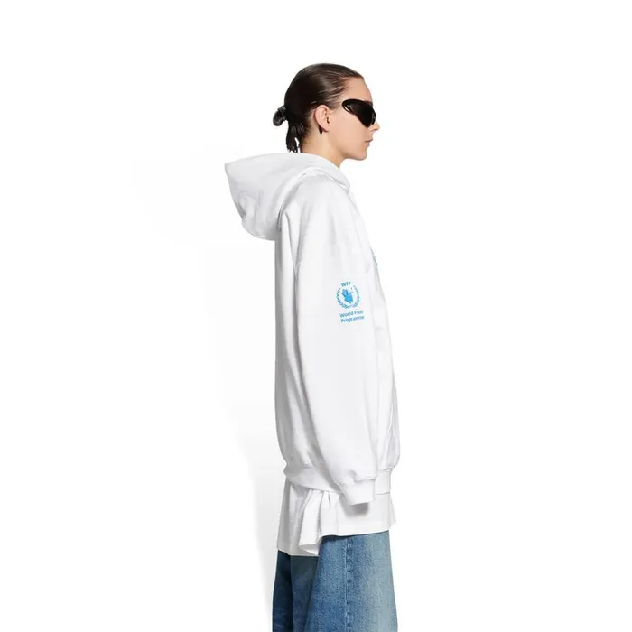 Women Sweatshirts and Hoodies Balenciaga Wfp Hoodie Medium Fit In White