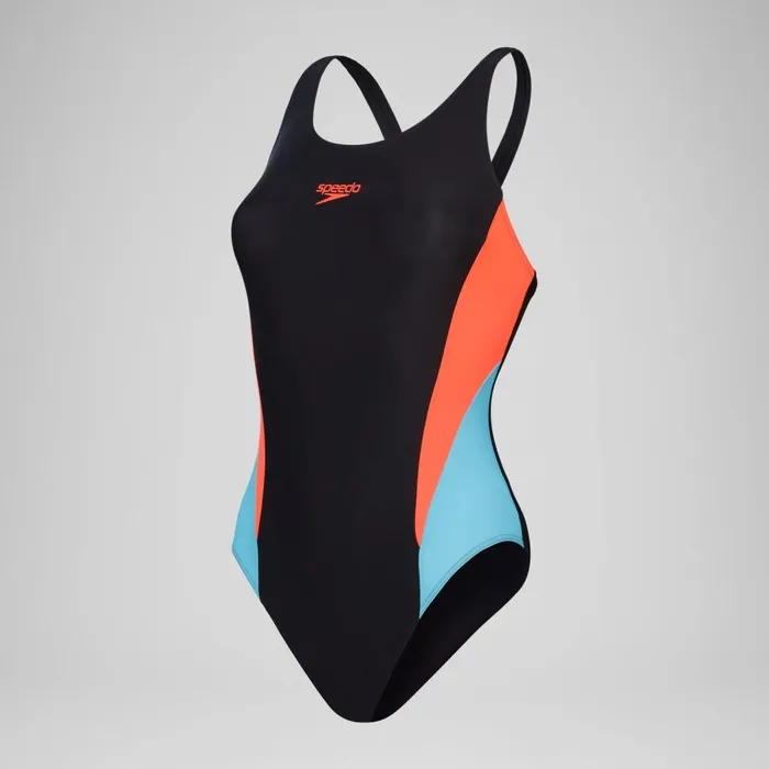Women Swimming Costumes Speedo Women039s Colourblock 20 Swimsuit BlackRed