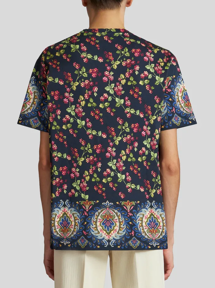 Women TShirt With Berry Pattern Etro Sweatshirts And TShirts