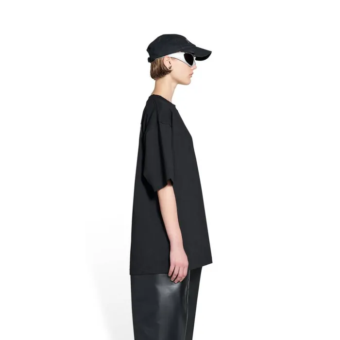Women Tshirts Balenciaga Gaffer Tshirt Large Fit In Black